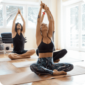 Women doing yoga